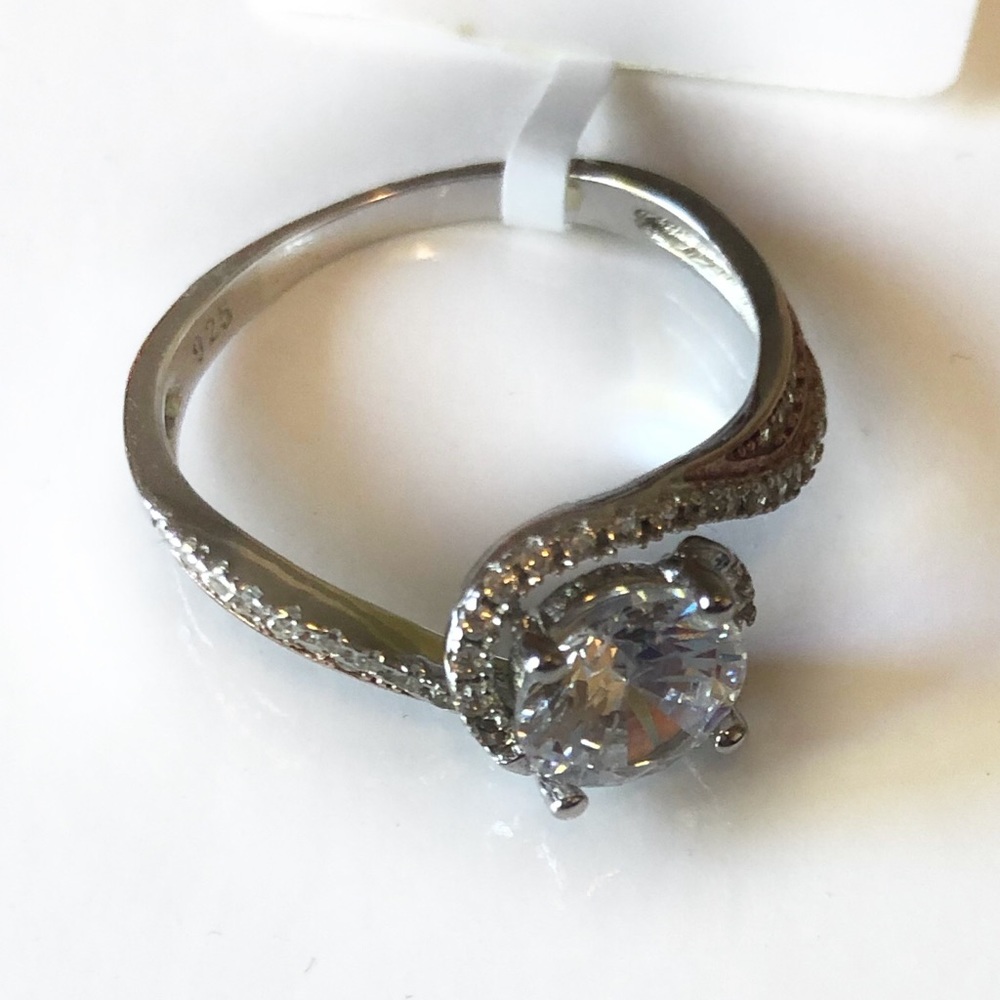 NEW CZ 925 STERLING SILVER ROUND CUT SIZE 7 RING